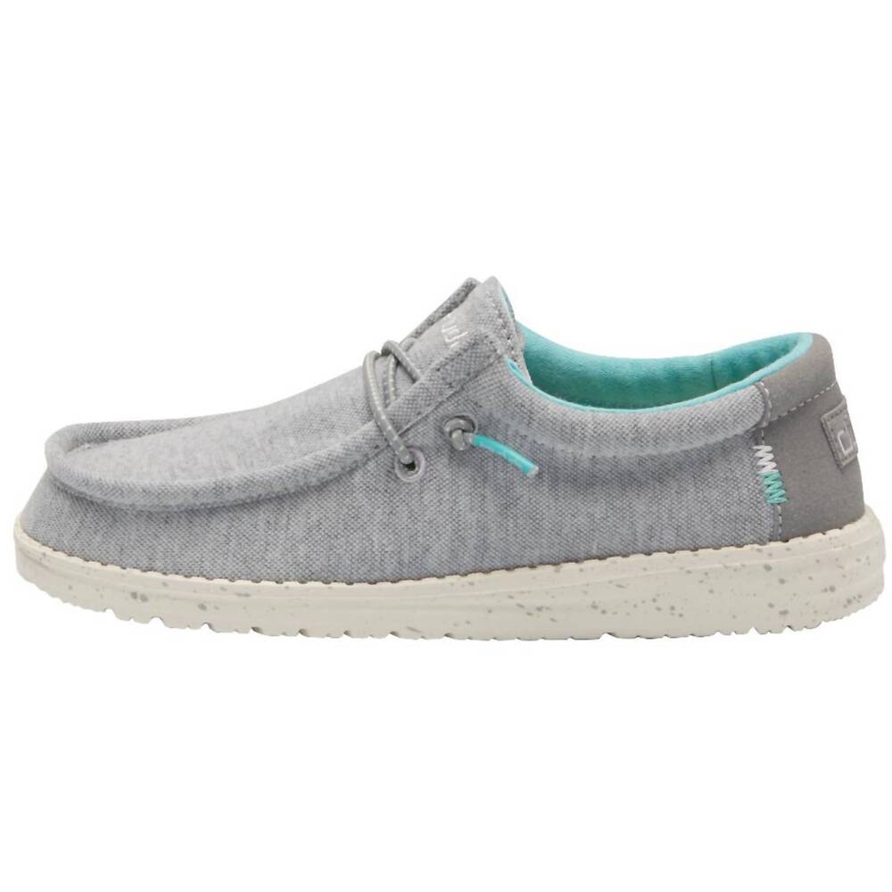 NEW HEY DUDE kid's wally loafers in stretch navy